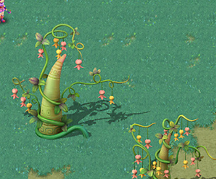 Cartoon sky city - fairy rattan stone teeth