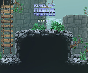 Pixel Art Rock Mountain