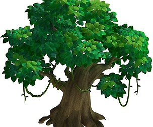 Cartoon forest - big tree 01
