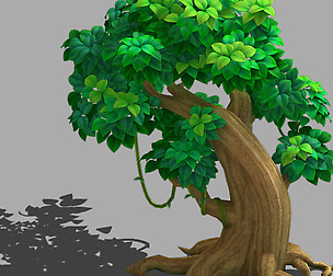 Cartoon forest - big tree 02