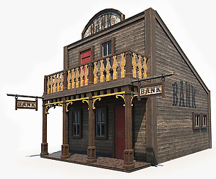 Western Bank Low Poly PBR