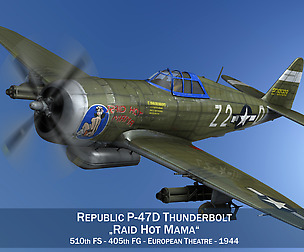 Republic P-47D Thunderbolt - Raid Hot Mama