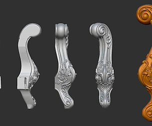 CARVED CABRIOLE Furniture LEG set 9