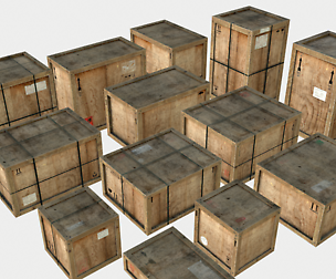 Old Cargo Crates with Dust