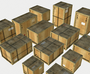 Dusty Wooden Cargo Crates