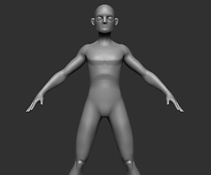 Cartoon Slim Man Basemesh