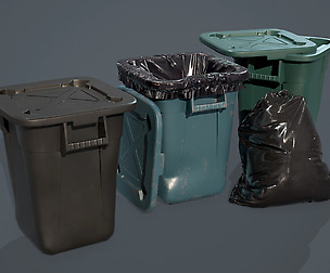 Trash Bag and Containers