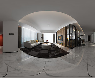 Panorama Nordic Style Family Room Restaurant 01