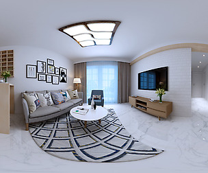 Panorama Nordic style living room dining room 17
