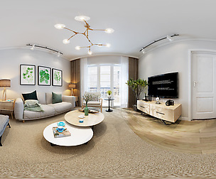 Panorama Nordic style living room dining room 20