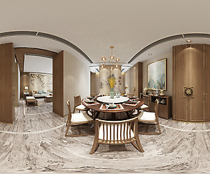 ue Chinese Style Living Room Restaurant Space 02