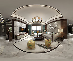 ue Chinese Style Living Room Restaurant Space 04
