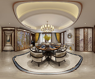 ue Chinese Style Living Room Restaurant Space 21