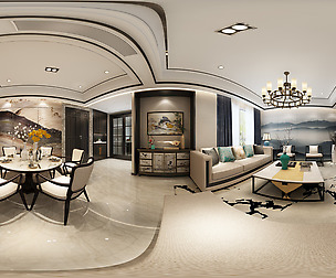ue Chinese Style Living Room Restaurant Space 23