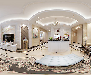 Deluxe European Family Living Room Restaurant 01