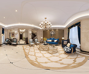 Deluxe European Family Living Room Restaurant 02