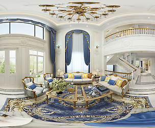 Deluxe European Family Living Room Restaurant 03
