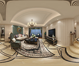 Deluxe European Family Living Room Restaurant 04