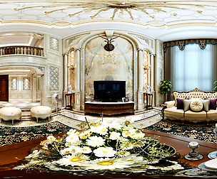 Deluxe European Family Living Room Restaurant 08
