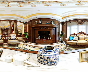 Deluxe European Family Living Room Restaurant 09