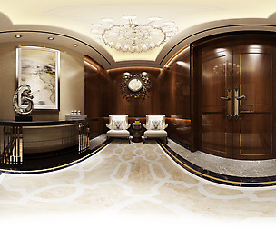 Panoramic 360 family aisle lounge area