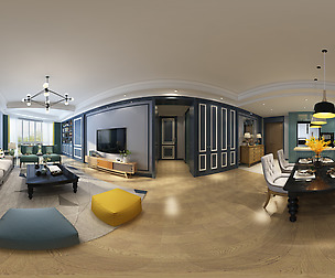 view American style living room dining room 25
