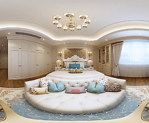 Panoramic European Style Family Bedroom Space 02