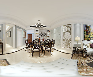 c European Style Living Room Restaurant Space 04