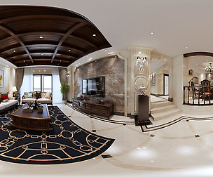 c European Style Living Room Restaurant Space 05