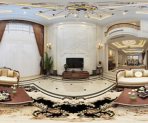 oramic European style living room dining room 11