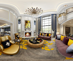 oramic European style living room dining room 17