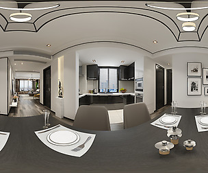 contemporary style dining room kitchen space 01