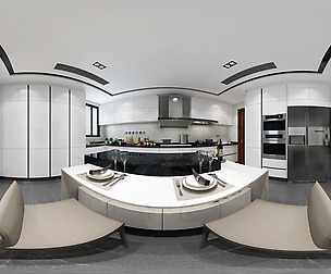 oramic modern style dining room kitchen space 06