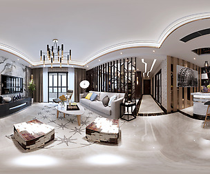 Modern Style Family Living Room Restaurant 01