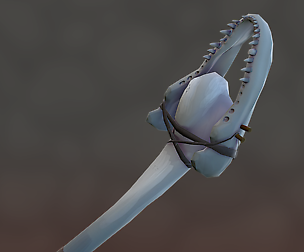Low poly bone weapon hand painted