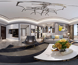 Modern Style Family Living Room Restaurant 02