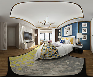 Panorama modern style family bedroom space 03