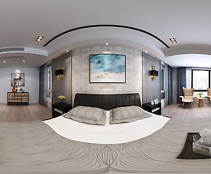 Panorama modern style family bedroom space 05
