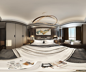 Panoramic Modern Style Family Bedroom Space 08