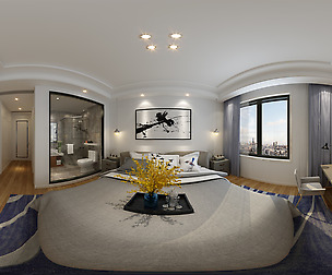 Panorama modern style family bedroom space 09