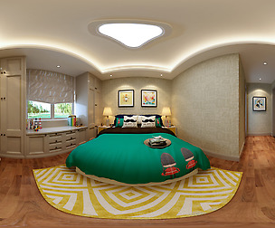 Panorama modern style family bedroom space 12