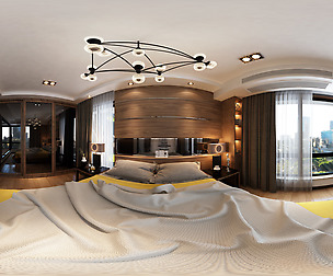 Panoramic Modern Style Family Bedroom Space 16