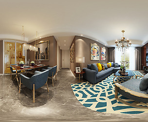 mic Modern Style Living Room Restaurant Space 03