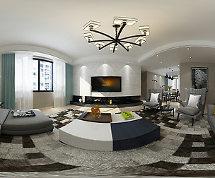 mic Modern Style Living Room Restaurant Space 06