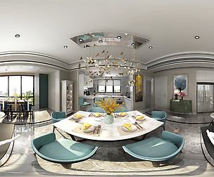 mic Modern Style Living Room Restaurant Space 07