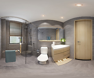 norama 360 modern style bathroom toilet space 01