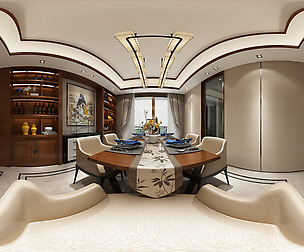 neo-classical style dining room kitchen space 03
