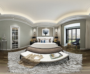 amic neo-classical style family bedroom space 07