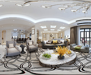 c neo-classical style living room dining room 04