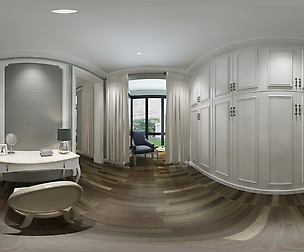 Panoramic Neoclassical Family Study Room 03